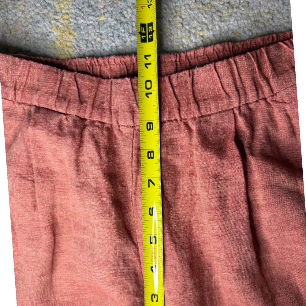 Eileen Fisher Puckered Organic Linen Stripe Lantern Pants Size SP Lagenlook - Picture 9 of 15